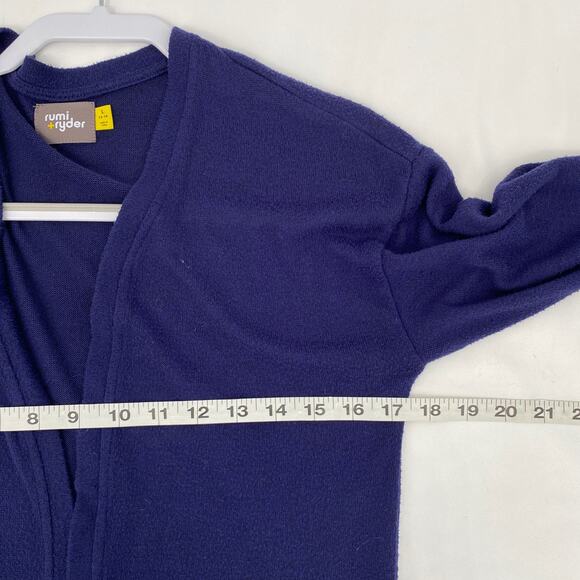 Rumi + Ryder Open Front Long Sleeve Knit Cardigan Blue Size Large 12-14 - Picture 8 of 9